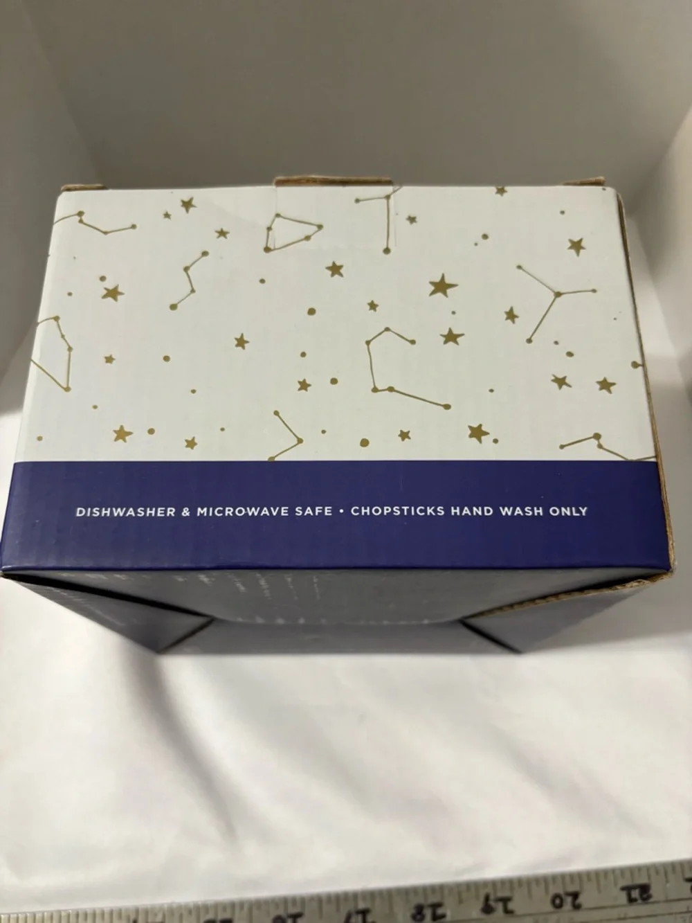 Earthbound Trading Co Starry Moon Constellation Blue Noodle Bowl Wood Chopsticks